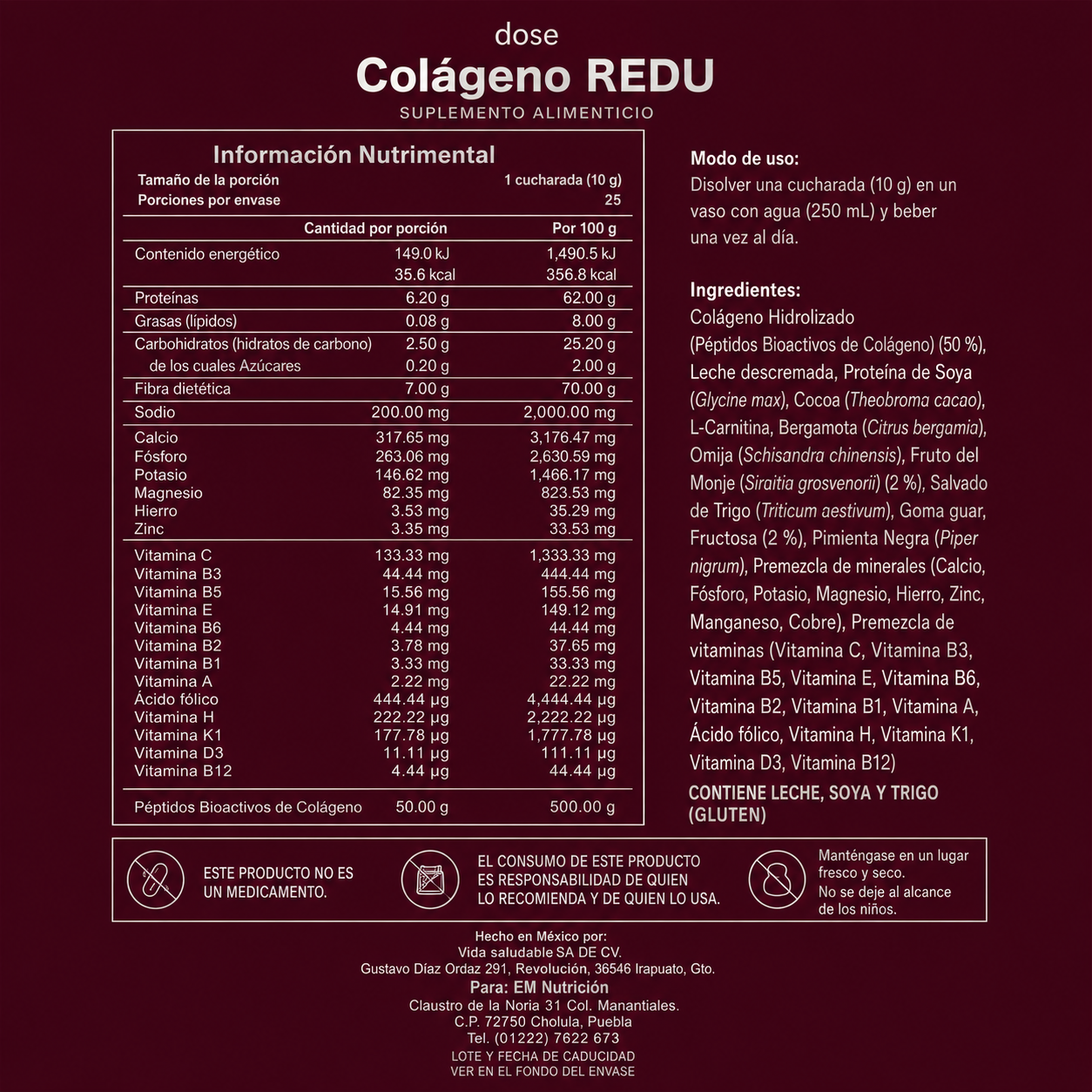 Colágeno RED-U Refil Sabor Chocolate — Edición Pasada