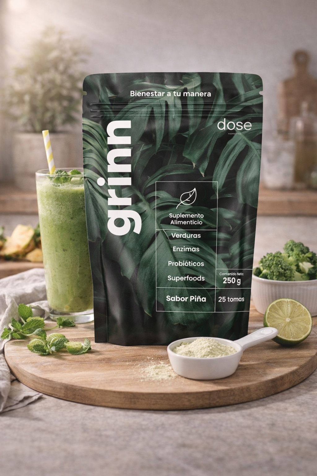 Grinn jugo verde