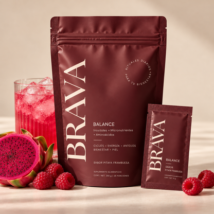 BRAVA Balance bolsa stand up pouch sabor pitaya frambuesa