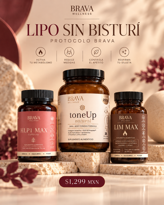 Protocolo BRAVA Lipo sin bisturí: HLP1 MAX, toneUp y LIM MAX