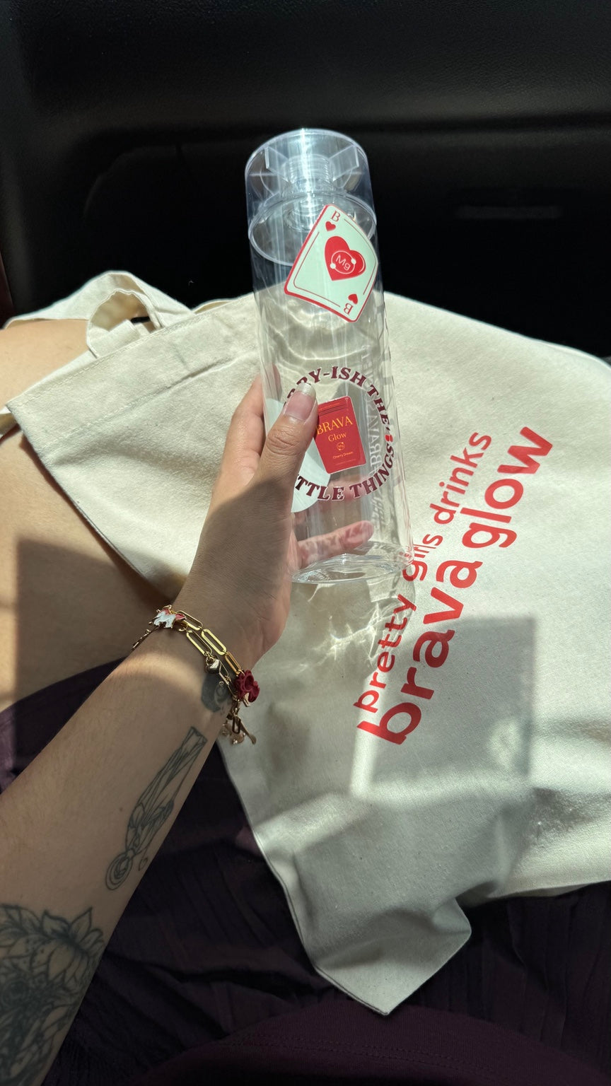BRAVA TAP Bottle transparente con stickers BRAVA