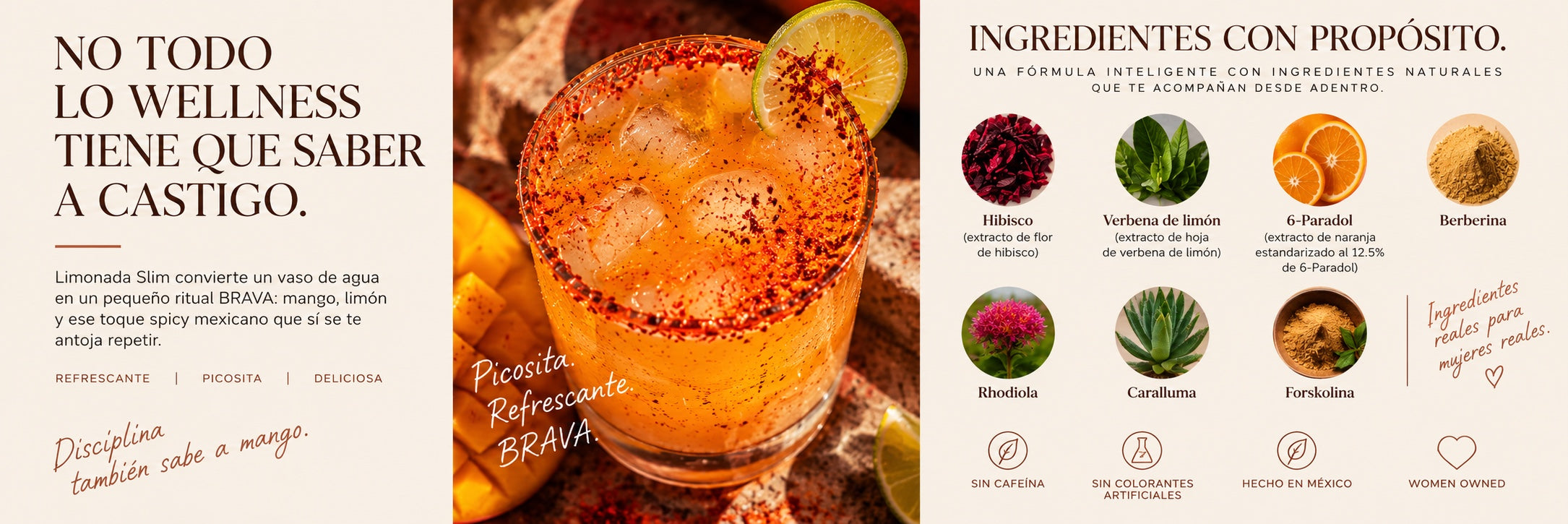 No todo lo wellness tiene que saber a castigo. Limonada Slim e ingredientes con propósito.
